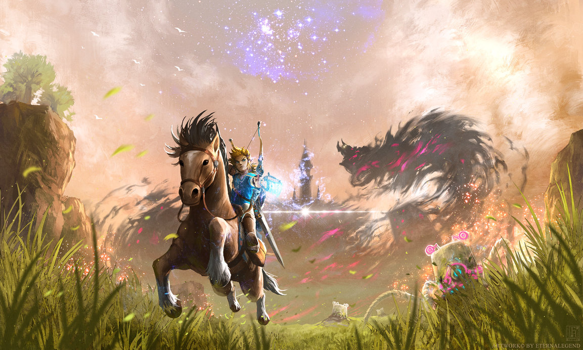 link riding a horse